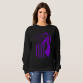 Sweatshirt Sensibilisation à la fibromyalgie Drapeau américai (Devant entier)