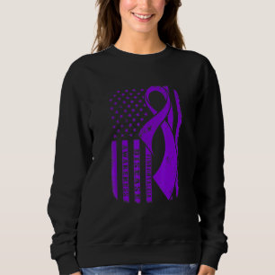 Sweatshirt Sensibilisation à la fibromyalgie Drapeau américai