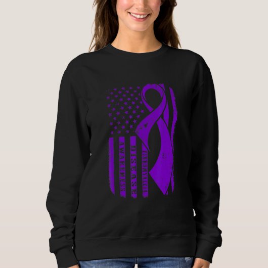 Sweatshirt Sensibilisation à la fibromyalgie Drapeau américai (Devant)