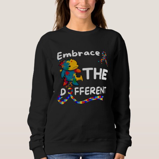 Sweatshirt Sensibilisation à l'autisme Axolotl Embrasser Diff (Devant)