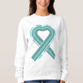 Sweatshirt Sensibilisation au cancer de l'ovaire Soutien Turq (Devant)