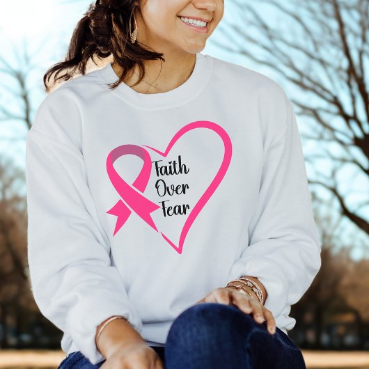 Sweatshirt Sensibilisation au cancer du sein La foi sur la pe