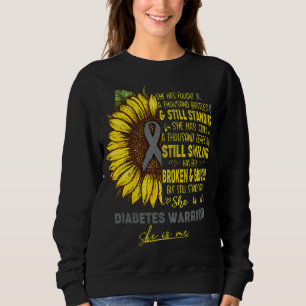 Sweatshirt Sensibilisation au diabète Elle Est Un Guerrier du