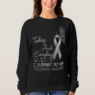 Sweatshirt Sensibilisation au mélanome Je soutiens Mon Papill