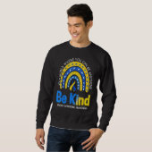 Sweatshirt Sensibilisation au syndrome de Down Ruban Boho arc (Devant entier)
