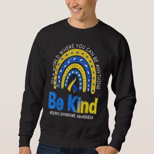Sweatshirt Sensibilisation au syndrome de Down Ruban Boho arc (Devant)