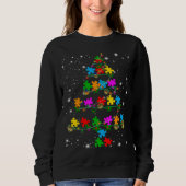 Sweatshirt Sensibilisation sur l'autisme Arbre de Noël Pyjama (Devant)