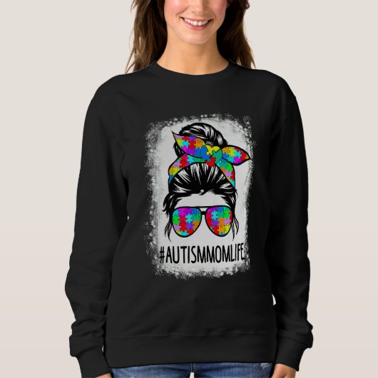 Sweatshirt Sensibilisation sur l'autisme autistique Maman Vie (Devant)
