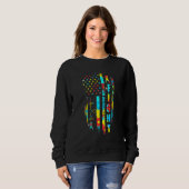 Sweatshirt Sensibilisation sur l'autisme de combat drapeau am (Devant entier)