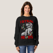Sweatshirt Sensibilisation sur l'autisme Enfants Dinosaur Rex (Devant entier)