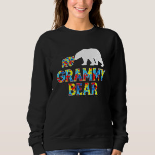 Sweatshirt Sensibilisation sur l'autisme Grammy Ours Puzzle S