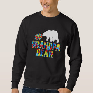 Sweatshirt Sensibilisation sur l'autisme grand-père Ours Puzz