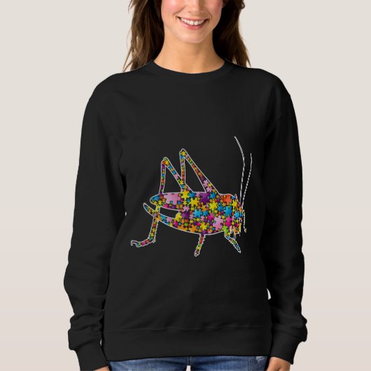 Sweatshirt Sensibilisation sur l'autisme Grasshopper Animaux (Devant)