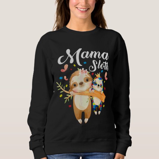Sweatshirt Sensibilisation sur l'autisme Mama Sloth (Devant)