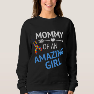 Sweatshirt Sensibilisation sur l'autisme Maman D'Une Fille Ex