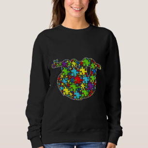 Sweatshirt Sensibilisation sur l'autisme mignonne Sloth Puzzl