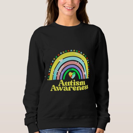 Sweatshirt Sensibilisation sur l'autisme Mois Ruban Puzzle Di (Devant)