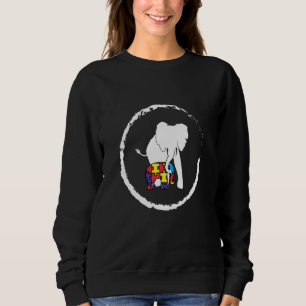 Sweatshirt Sensibilisation sur l'autisme Puzzle Eléphant Auti