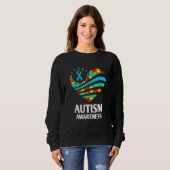 Sweatshirt Sensibilisation sur l'autisme S Femmes Coeur Suppo (Devant entier)