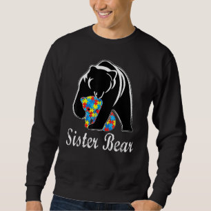Sweatshirt Sensibilisation sur l'autisme Soeur Ours Soutien A