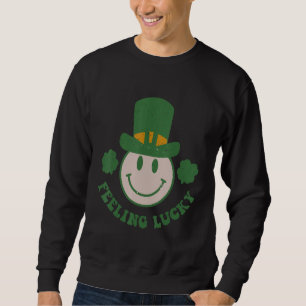 Sweatshirt Sentez-vous chanceux Sourire Visage Saint Patrick