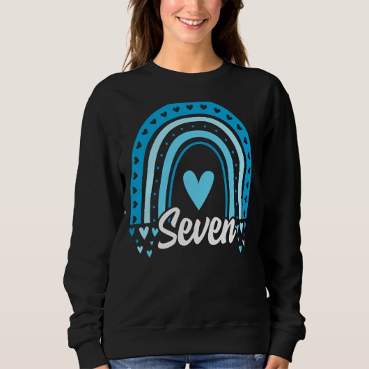 Sweatshirt Sept ans Vieux arc-en-ciel 7e anniversaire garçon  (Devant)