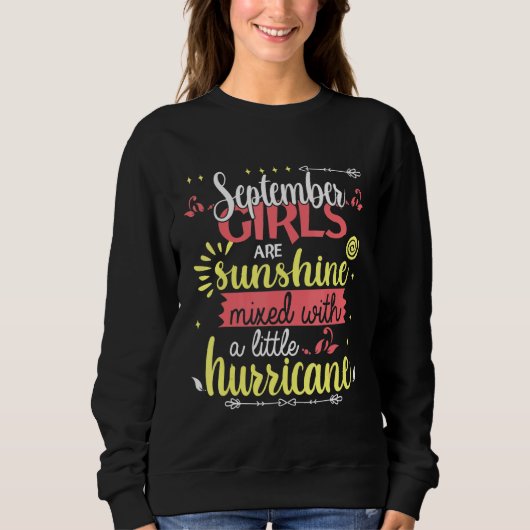 Sweatshirt Septembre Les Filles Sont Brillantes Mélangées Ave (Devant)