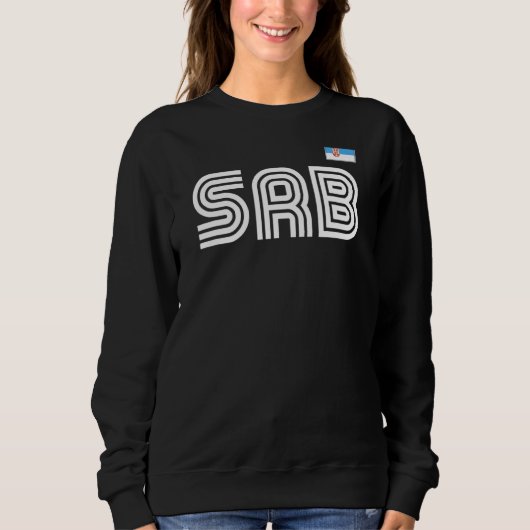Sweatshirt Serbie Drapeau Retro International Pays Serbe Pr (Devant)