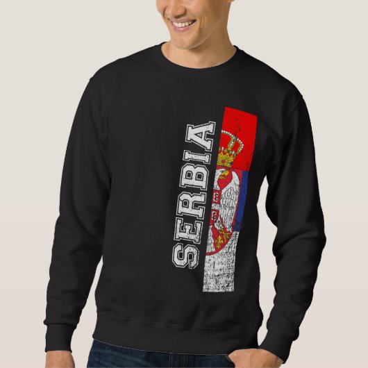 Sweatshirt Serbie Heritage Pride Pays Soutien Drapeau Serbe (Devant)