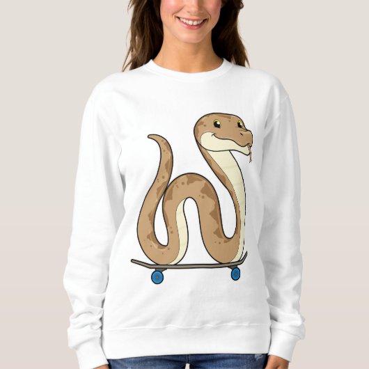 Sweatshirt Serpent comme patineur avec skateboard (Devant)