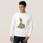 Sweatshirt Serpent comme roi avec Couronne (Devant entier)