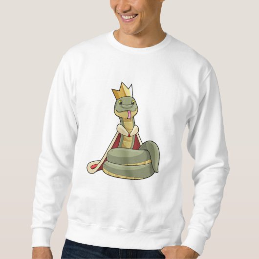 Sweatshirt Serpent comme roi avec Couronne (Devant)