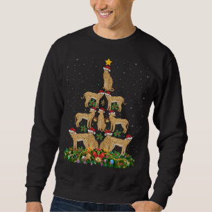 Sweatshirt Serval Chat Noël Arbre Cadeau Santa Chapeau Serval
