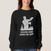 Sweatshirt Serving Drinks Happy Bartender Mixologist Intoxico (Devant)