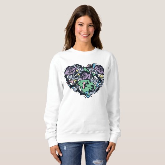 Sweatshirt Sésame Sésame | Comte von Count Doodle Heart (Devant entier)