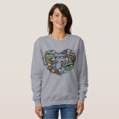 Sweatshirt Sésame Sésame | Oscar the Grouch Doodle Heart (Devant entier)