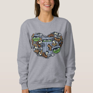 Sweatshirt Sésame Sésame Oscar the Grouch Doodle Heart