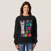 Sweatshirt Seventh Grade 100 Days Smarter No Prob Llama Teach (Devant entier)