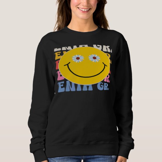 Sweatshirt Seventh Grade Smile Groovy Back To School 7th Grad (Devant)
