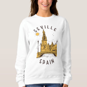 Sweatshirt Séville Espagne Plaza de España Cercle en détresse