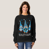 Sweatshirt Shalom Gnomes Happy Chanukah Menorah Hanoukka Jewi (Devant entier)