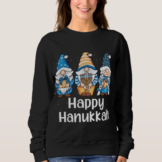 Sweatshirt Shalom Gnomes Juif Hanoukka Chanukah Fête juive (Devant)
