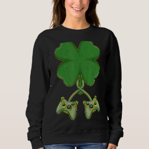 Sweatshirt Shamrock Gamer Video Game Controller St patrick D