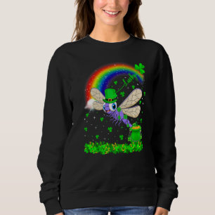 Sweatshirt Shamrock irlandais Rainbow Lucky Dragonfly St Patr