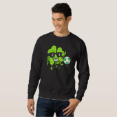 Sweatshirt Shamrock Jouer Football Jour de la Saint Patrick G (Devant entier)