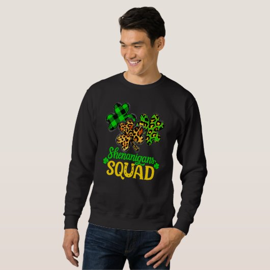 Sweatshirt Shamrock Jour de la Saint Patrick Shenanigans Squa (Devant entier)