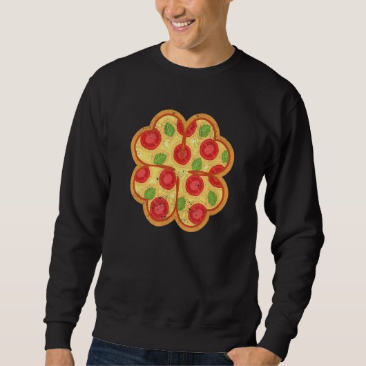 Sweatshirt Shamrock Pizza Italian St Patricks Day Irish Foodi (Devant)