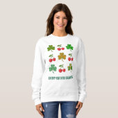 Sweatshirt SHAMROCKS ET CHERRIES Coquette Jour de la Saint Pa (Devant entier)