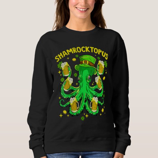 Sweatshirt Shamrocktopus Funny Octopus Leprechaun St patrick (Devant)