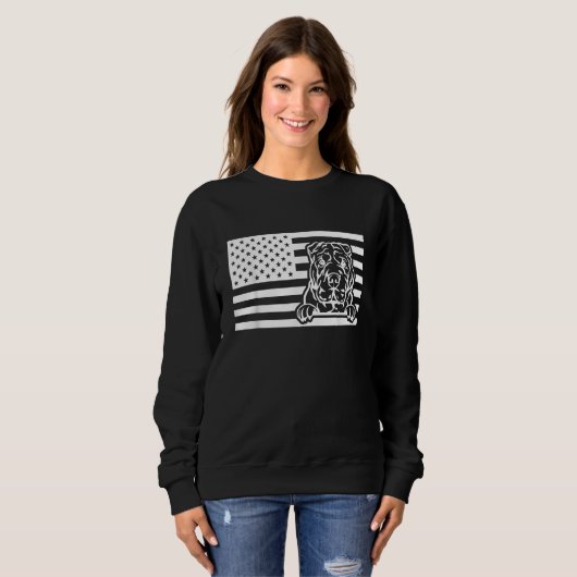 Sweatshirt Shar Pei USA Flag (Devant entier)